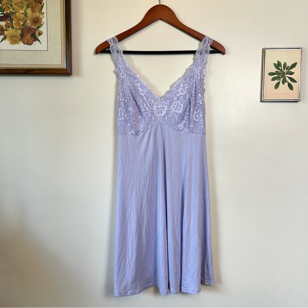 Black Bow Lavender Lace NightGown